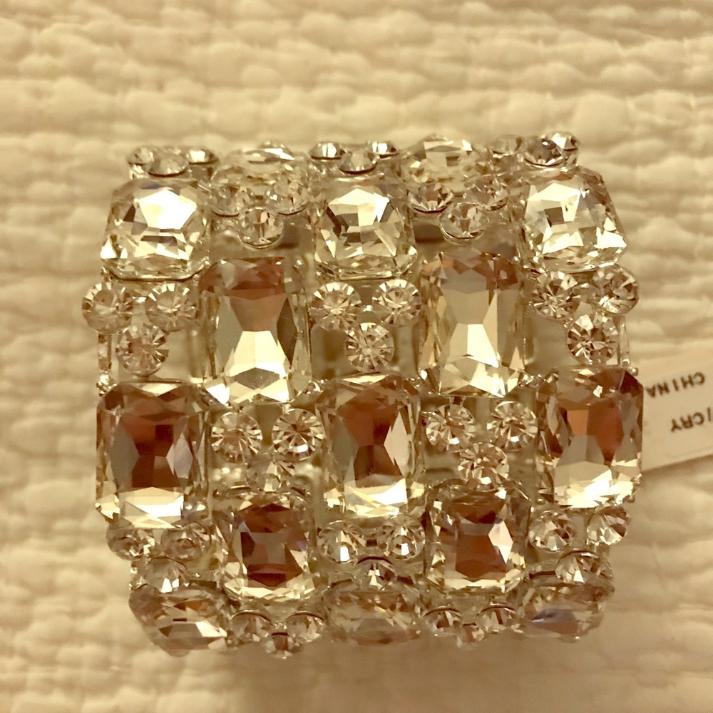 Wide crystal bracelet